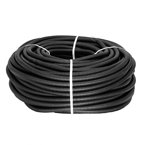 EKF PROxima Труба гофр. ПНД Plast с зондом d25мм (25м.) черная