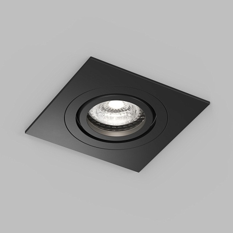 Denkirs DK2111-BK Встраиваемый влагозащищённый светильник HYDRO, IP44, до 15 Вт LED, GU10, алюминий, чёрный