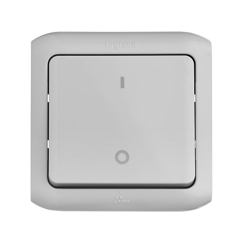 Legrand Quteo Сер Выключатель двухполюсный IP44