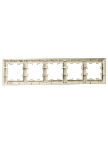 IEK BRITE DECOR Жемчуг/беж 3D-форма Рамка 5-мест. РУ-5-Бр