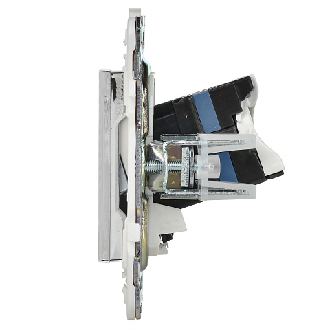 IEK SKANDY Никель Розетка компьютерная двойная RJ45 кат.6 SK-K04N