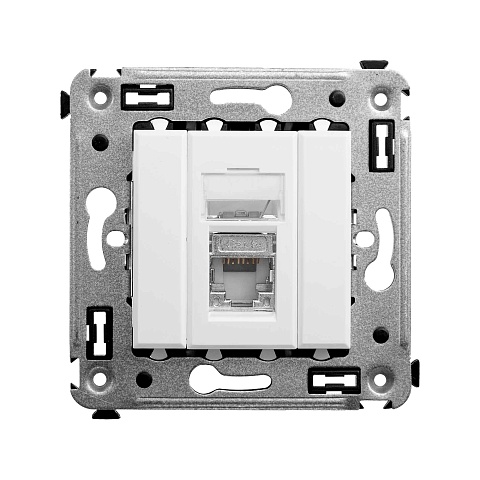 DKC Avanti Белое облако Компьютерная розетка RJ-45 одинарная  категория  6 экранированная