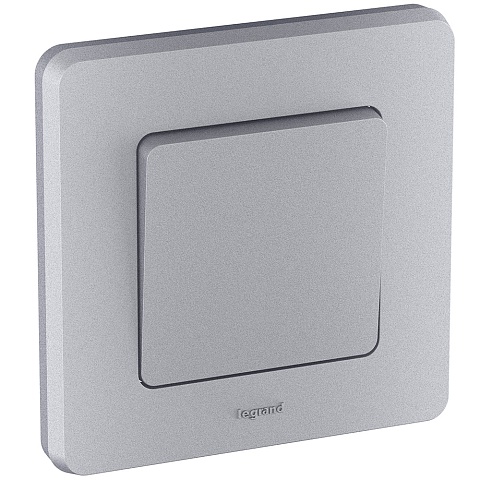 Legrand INSPIRIA Алюминий Выключатель одноклавишный 10 AX - 250 В