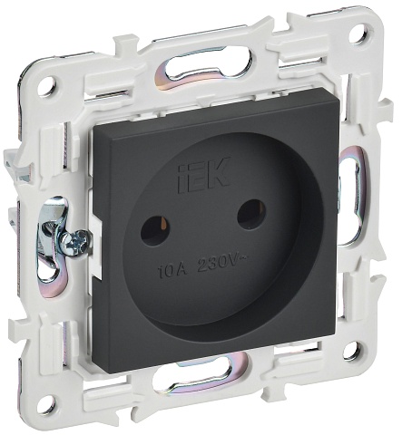 IEK SKANDY Графит Розетка б/з 10А SK-R02G