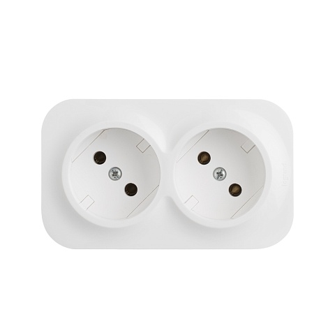 Legrand Quteo IP 20 Белый Розеточный блок с предварительным подключением 2 x 2К без шторок - 16 A - 250 В~