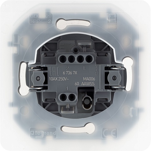 Legrand INSPIRIA Алюминий Переключатель IP44 - 10 AX - 250 В