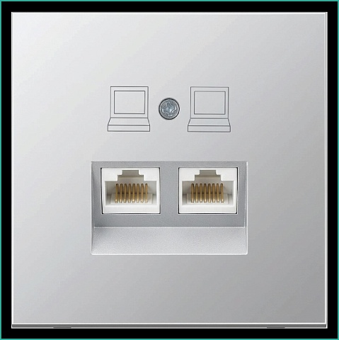 Jasmart FD Алюминий Розетка RJ45 2-ая, 6 категория