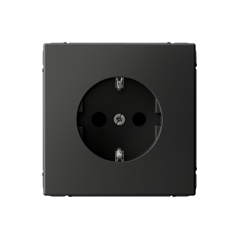Systeme Electric ArtGallery Базальт Розетка с заземлением со шторками, 16А, механизм, быстрозажим. клем.