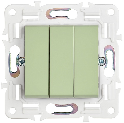 IEK SKANDY Мятный Выключатель 3-клавишный 10А SK-V11G