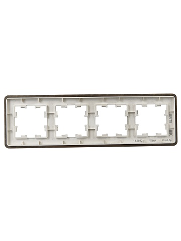 IEK BRITE DECOR Латунь металл. скругл.угол Рамка 4-м РУ-4-1-Бр RE