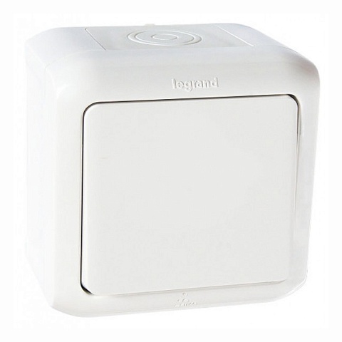 Legrand Quteo Белый Выключат 1-клавишный IP44 10А