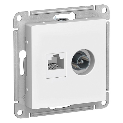 SE AtlasDesign Бел Розетка двойная ТВ + компьютерная RJ45, кат. 5Е