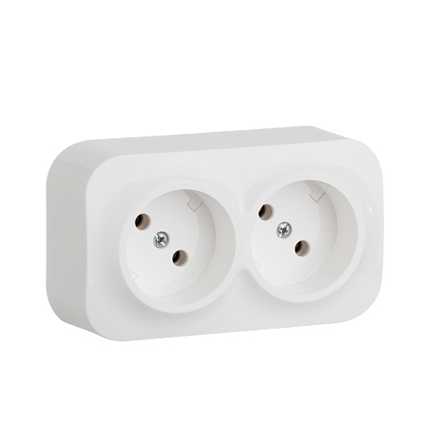 Legrand Quteo IP 20 Белый Розеточный блок с предварительным подключением 2 x 2К без шторок - 16 A - 250 В~