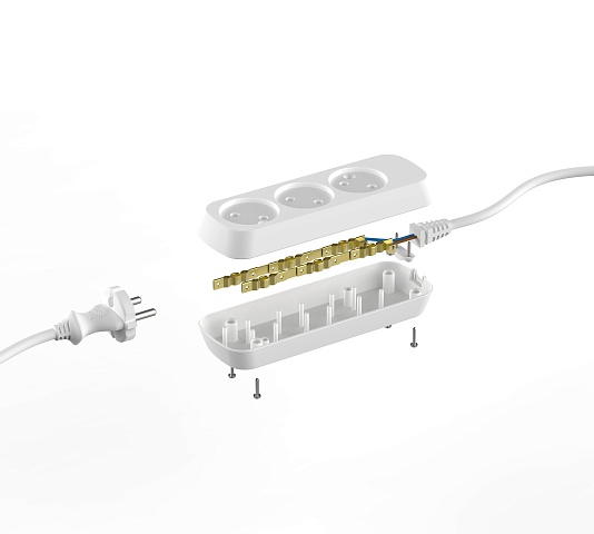 ЭРА Удлинитель электрический UDL-10-350 Greenline 3 розетки без заземления 5м ПВС 2x0.75мм2