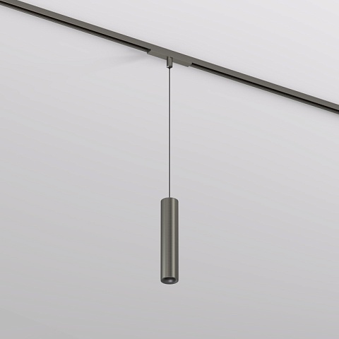 Denkirs DK5744-DN Светильник для трека SHINE SPOT со светодиодом, D40*H200
кабель 1500мм, 48V DC, 8W, RA≥90, 3000K, IP20, темный никель, алюминий