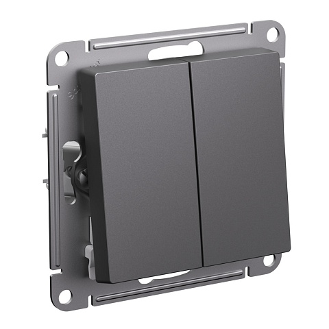 Systeme Electric AtlasDesign Базальт Выключатель 2-клавишный, сх.5, 10АХ, механизм