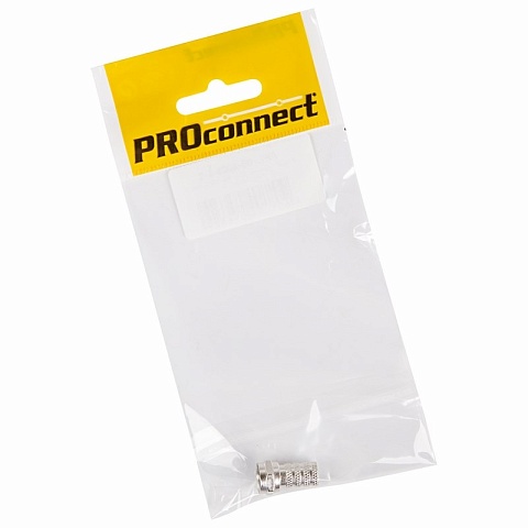 PROconnect Разъем антенный на кабель, штекер F для кабеля RG-6, (1шт.) (пакет)  PROconnect