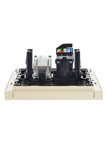 IEK FORTE&PIANO Ваниль Розетка двойная TV+RJ45 кат.5E FP436