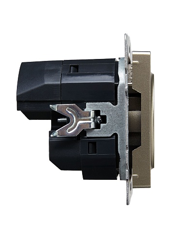 IEK BRITE Роз. с з/к/ш 16А с USB A+C 18Вт РЮш11-1-БрШ шамп.
