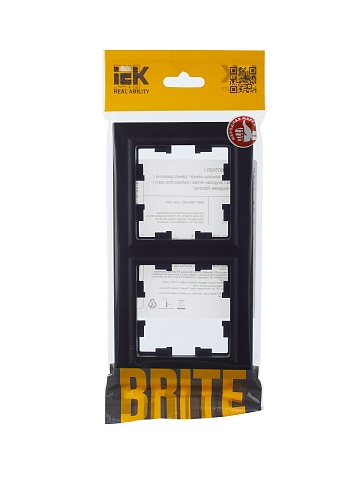 IEK BRITE Рамка 2-местная РУ-2-БрЧ черный