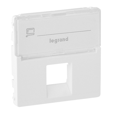 Legrand Valena LIFE Бел Накладка розетки ТЛФ/комп 1-ой с полем для надписи