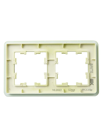 IEK BRITE DECOR Эко грин матовый стекло скругл.угол Рамка 2-мест. РУ-2-2-Бр RE