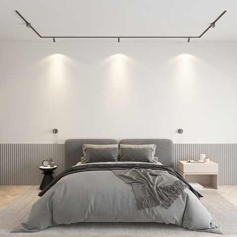 Denkirs DK5741-DN Светильник для трека SHINE SPOT со светодиодом, D45*H100, 48V DC, 10W, RA≥90, 3000K, IP20, темный никель, алюминий