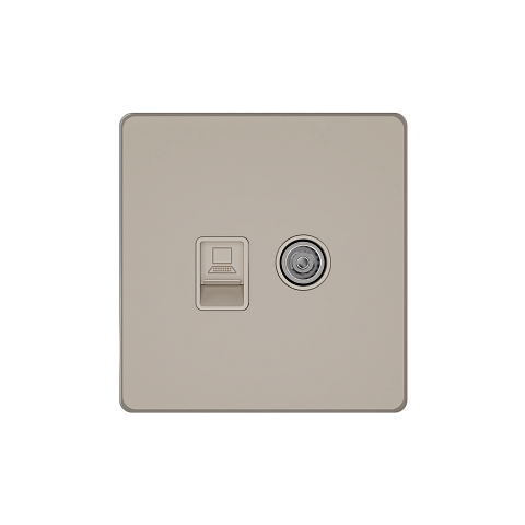 Systeme Electric Systeme Infinity Песчаный берег Розетка информационная TV/FM и RJ-45 кат.5е