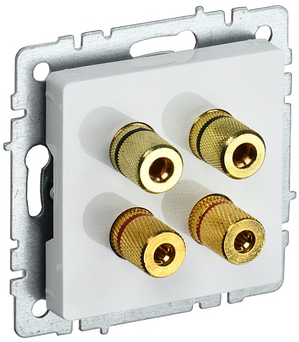 IEK BRITE Аудиорозетка 4-мест. РА10-БрБ бел.