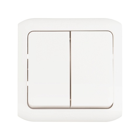 Legrand Quteo Белый Переключатель 2-клавишный IP44 10А