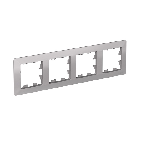 Systeme Electric AtlasDesign Air Алюминий/дымчатый черный Рамка 4-ая