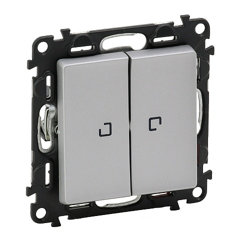 Legrand Valena LIFE DIY Алюм Переключатель 2-клавишный с подсветкой 10А 250В
