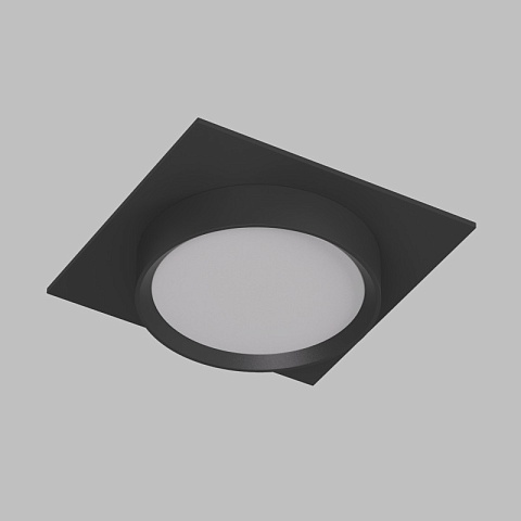 Denkirs DK2091-BK Встраиваемый светильник FLAT, IP 20, до 15 Вт, GX53, LED, черный, алюминий