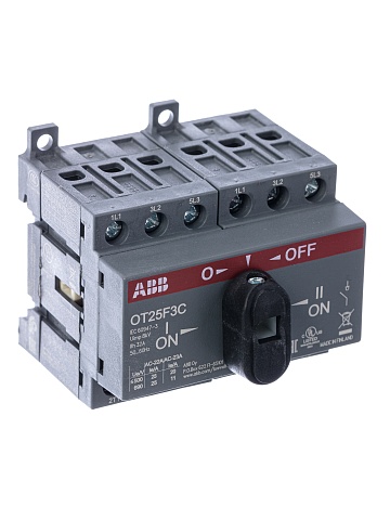ABB OT25F3С Выключатель-разъединитель реверсивный 3Р 25А с ручкой управления 1SCA104863R1001