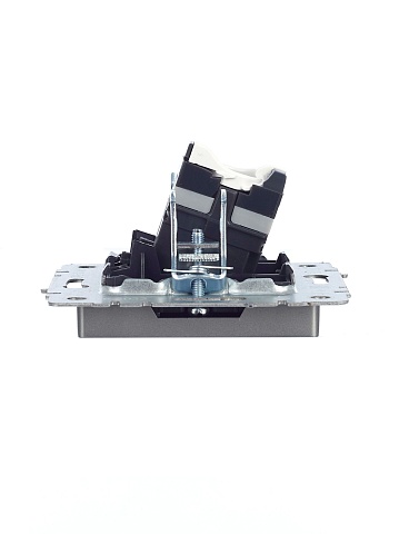 IEK BRITE Розетка компьютерная RJ45 кат.5E РК10-БрС сталь