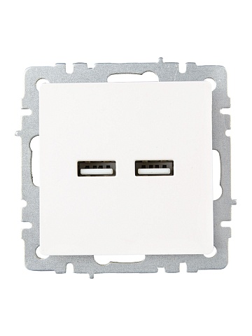 IEK BRITE Роз. USB A+A 3,1А РЮ10-1-БрЖ жемч.