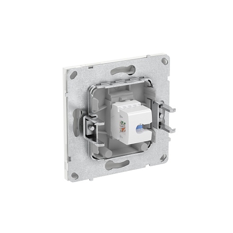 DKC KANT Компьютерная розетка RJ-45 без шторки, кат.5е одинарная, белый песок