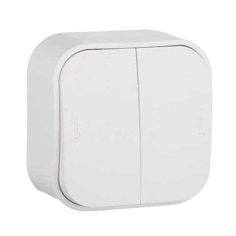 Legrand Quteo Белый Выключатель 2-клавишный 10А
