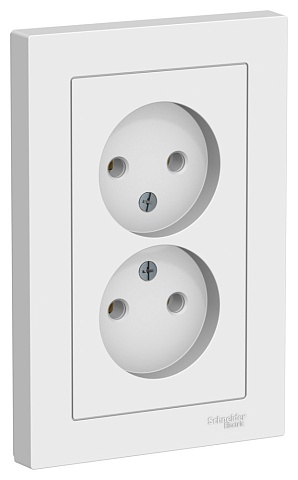 Systeme Electric AtlasDesign Лотос Розетка двойная б/з,16А, в сборе