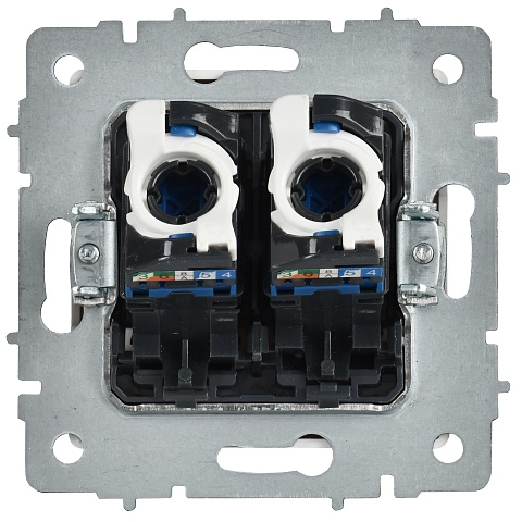 IEK BRITE Роз. комп. 2-ая RJ45 кат.6 РК11-2-БрАБ а/б