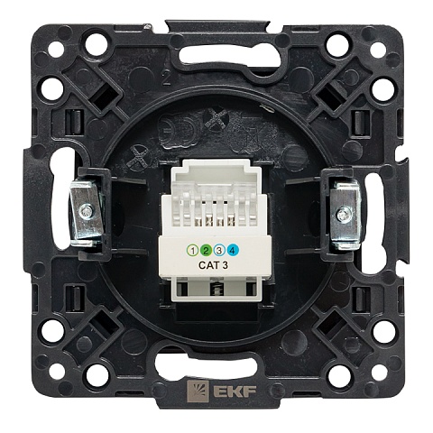 EKF PROxima Стокгольм Черный Розетка RJ-11