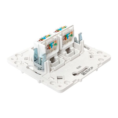 EKF PROxima Стокгольм Механизм розетки RJ-45 2-местной белый.