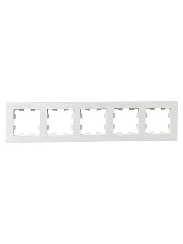 IEK BRITE DECOR Белый рифленый Рамка 5-м РУ-5-Бр