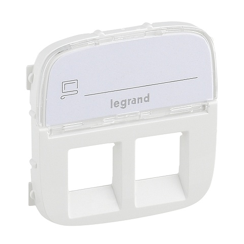 Legrand Valena ALLURE Бел Накладка розетки комп 2-ой/ТЛФ+комп с полем для надписи