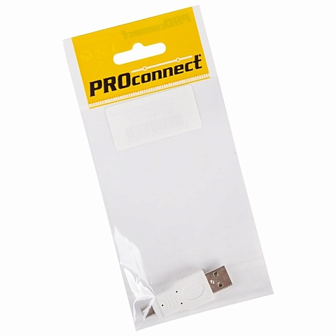 PROconnect Переходник USB PROconnect, штекер USB-A - штекер mini USB 5 pin, 1 шт., пакет БОПП