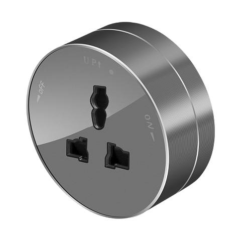 Systeme Electric MultiTrack Графит Розетка универс. круглая 13А/250В