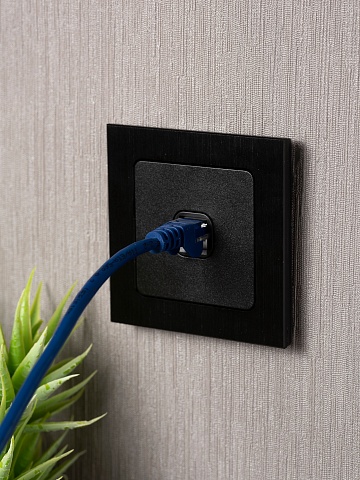 EKF PROxima Стокгольм Черный Розетка RJ-45