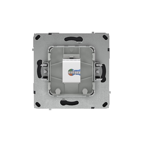 DKC KANT Компьютерная розетка RJ-45 без шторки, кат.6А одинарная,черный уголь
