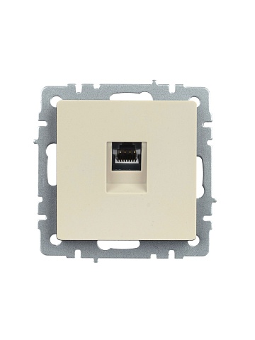 IEK BRITE Розетка компьютерная RJ45 кат.5E РК10-БрКр бежевый