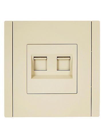 IEK FORTE&PIANO Ваниль Розетка двойная RJ11+RJ45 кат.5E FP435